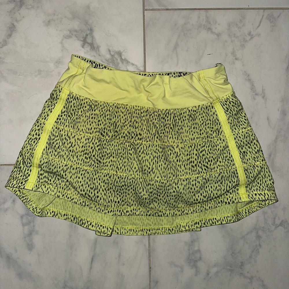Lululemon Athletica Skater Mini Skirt Yellow Black Athletic